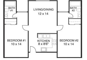 Floor Plans for 2 Bedroom 2 Bath Homes Elegant House Plans 2 Bedrooms 2 Bathrooms New Home