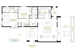 Floor Plans for 2 Bedroom Homes Modern 2 Bedroom House Plan 61custom Contemporary