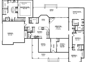 Floor Plans for A 4 Bedroom 2 Bath House 4 Room House Plans Home Plans Homepw26051 2 974 Square