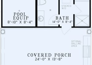 Floor Plans for Homes with Pools Poolhouse Plans 1495 Poolhouse Plan with Bathroom