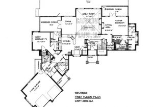 Floor Plans for Large Homes Large Craftsman Style House Plan Crft 2953 Sq Ft Luxury