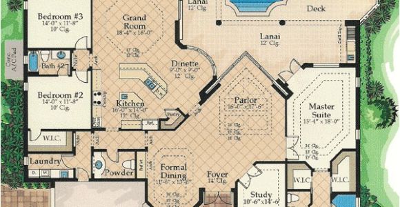 Florida Home Plans with Lanai Lanai Access for All 24104bg 1st Floor Master Suite