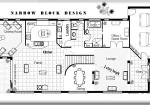 Free Australian House Designs and Floor Plans Australian Narrow Lot 4 Bedroom Guest Room Cinema