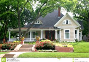 Garden and Home House Plans Classic House with Flower Garden Stock Photo Image Of