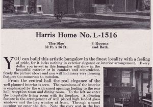 Harris Home Plans Website 1918 Craftsman Style Bungalow Harris Bros Co Kit Homes