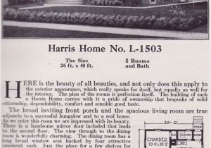 Harris Home Plans Website 1918 Harris Bros Co Kit Home Catalog Plan L 1503 One