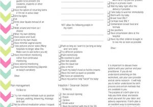 Home Birth Plan Worksheet Birth Plan Checklist if I Had Kids Pinterest