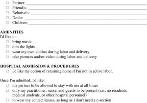 Home Birth Plan Worksheet Birth Plan Worksheet Worksheets for All Download and