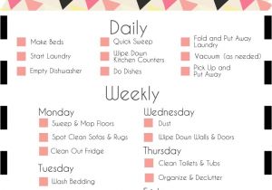 Home Cleaning Plan A Basic Cleaning Schedule Checklist Printable
