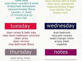Home Cleaning Plan Printable Weekly Cleaning Schedule Get organized