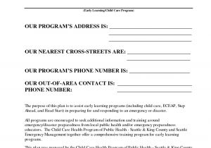 Home Daycare Fire Evacuation Plan Best Photos Of Disaster Preparedness Plan Sample