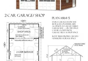 Home Depot Garage Plans Designs 2 Car attic Garage Plan with Shop In Back 864 5 24 39 X 36 39