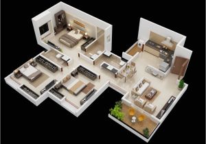 Home Design Plans 3d 25 More 3 Bedroom 3d Floor Plans