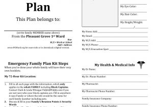 Home Emergency Planning Family Emergency Plan Printable Documents for Your