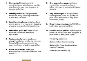Home Fire Prevention Plan Home Safety Emergency Plan