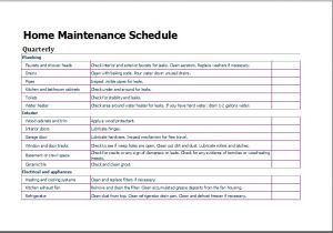 Home Maintenance Plan Home Maintenance Schedule Template for Excel Excel Templates