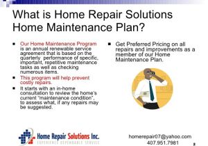 Home Maintenance Plans Home Maintenance Plan