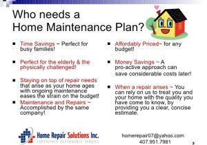 Home Maintenance Plans Home Maintenance Plan