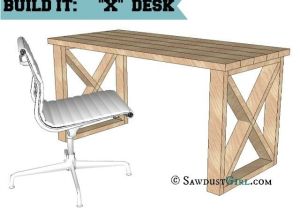 Home Office Desk Plans X Leg Office Desk Sawdust Girl