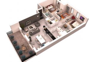 Home Plan 3d Design 25 More 3 Bedroom 3d Floor Plans