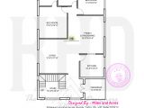 Home Plan Drawings Wide Flat Roof House with Floor Plan Kerala Home Design