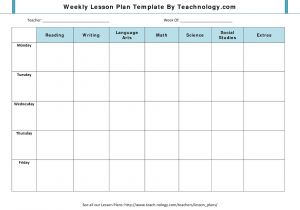 Home Plan Weekly 7 Weekly Lesson Plan Template