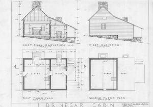 Home Plan with Elevation Cross Section West Elevation and Floor Plans Brinegar