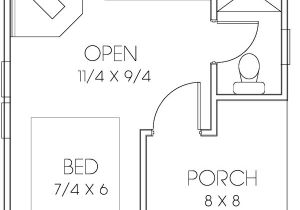 Home Plan00 Sq Feet Bungalow Style House Plan 1 Beds 1 Baths 200 Sq Ft Plan