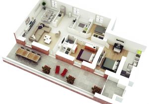 Home Plans 3d 25 More 3 Bedroom 3d Floor Plans Architecture Design