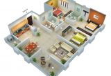 Home Plans 3d 25 More 3 Bedroom 3d Floor Plans