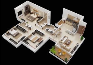 Home Plans 3d 25 More 3 Bedroom 3d Floor Plans Home Plans 3d 25 More 3 Bedroom 3d Floor Plans