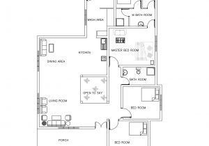 Home Plans Dwg Download Single Story Three Bed Room House Plan Www Dwgnet Com