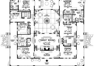 Home Plans with Courtyard In Center Open Courtyard House Plan Hunters