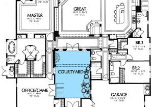 Home Plans with Courtyards Rear Courtyard House Plans Plan W16359md Mediterranean