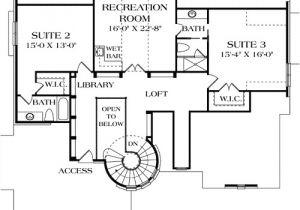 Home Plans with Library Turreted Stair In Two Story Library 17509lv