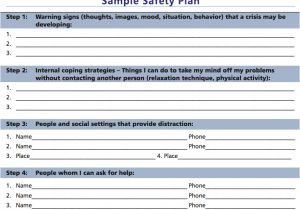 Home Safety Plan Mental Health Crisis Safety Plan Below is An Example Of