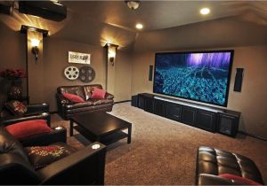 Home theater Plans Small Room Small Home theater Room Ideas Red Color Curve Shape sofas