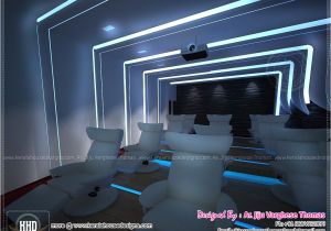 Home theater Room Design Plans Home theater and Spillover Space Interiors Kerala Home