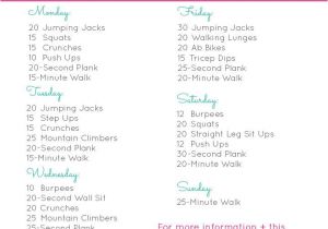 Home Work Out Plan 8 Week Beginner Fitness Jumpstart Week One No Gym No