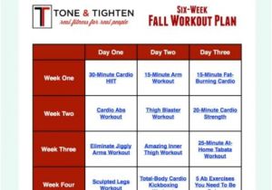 Home Work Out Plan Free 6 Week Fall Workout Plan tone and Tighten