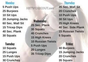 Home Work Out Plans Weekly Home Workout Plans