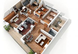 House Design Plans 3d 4 Bedrooms 4 Bedroom Apartment House Plans