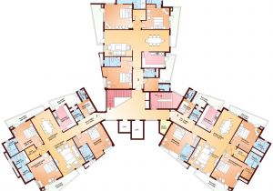 House Floor Plans with Observation tower Room and Bhk Flats Golf Course Road Gurgaon Parsvnath Exotica
