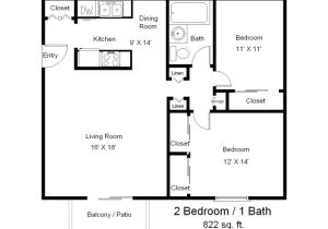 House Plan 2 Bedroom 1 Bathroom Bedroom Bath Apartment Floor Plans and D Floor Plan Image
