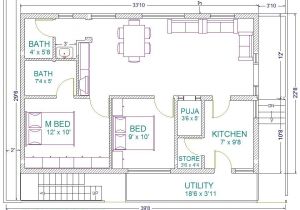 House Plan for 30×40 Site 30×40 2 Bedroom House Plans Plans for East Facing Plot