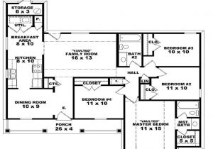 House Plans 4 Bedrooms One Floor 2 Bedroom One Story Homes 4 Bedroom 2 Story House Floor