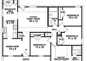 House Plans 4 Bedrooms One Floor 4 Bedroom House Plans One Story Joy Studio Design