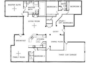House Plans 4 Bedrooms One Floor One Story Floor Plans One Story Open Floor House Plans
