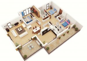House Plans for Three Bedroom Homes 25 More 3 Bedroom 3d Floor Plans