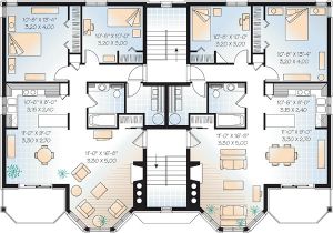 House Plans for Two Family Home Multi Family Plan 64952 Familyhomeplans Com